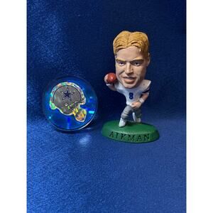 Vintage NFL Headliners Figure Dallas Cowboy Troy Aikman and Coin